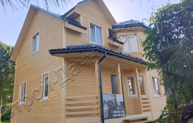 1 Каркасный дом Д-93, 8x6м, 100.4 М², Московская область, Чеховский район, деревня Городище (3)